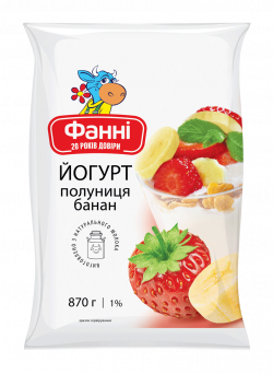 Drinkable yoghurt 1% Strawberry-Banana Fanni