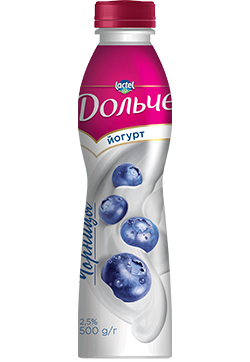 Drinkable yogurt 2,5% Blueberry Dolce