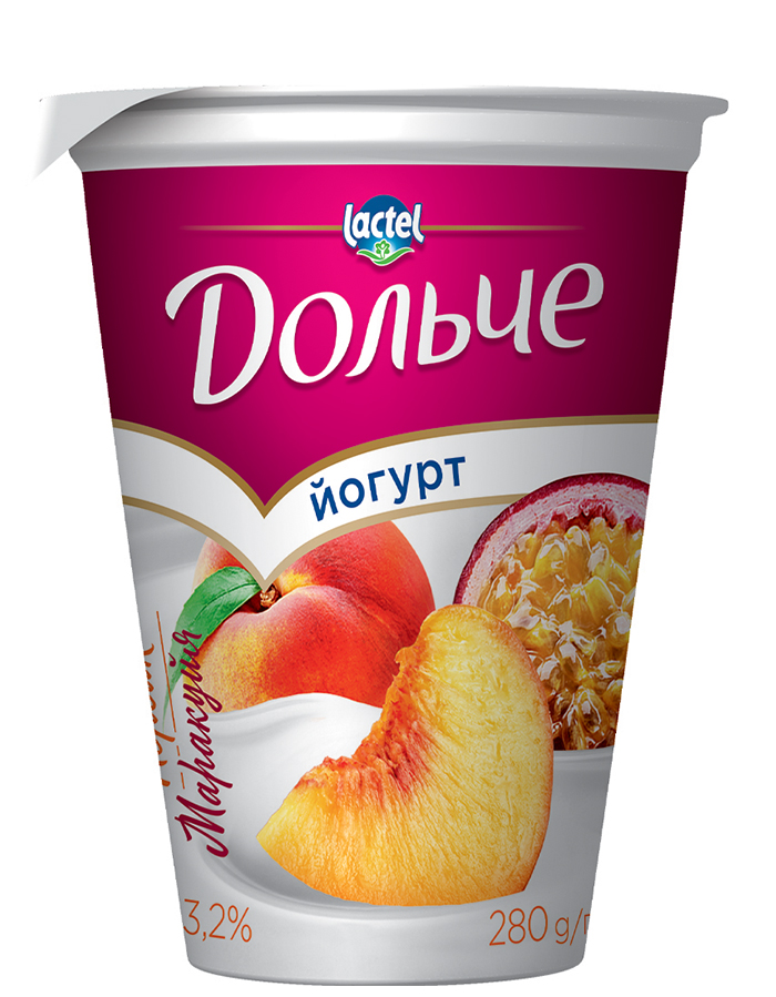 Йогурт 3,2% персик-маракуйя Дольче