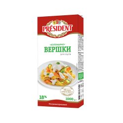 Вершки ультрапастеризовані Кулінарні 18% Президент