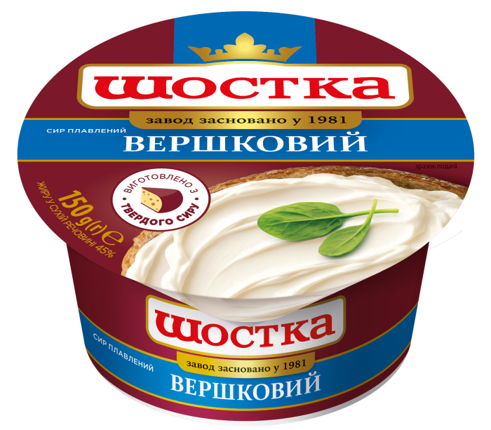 Сир плавлений Вершковий 45% Шостка