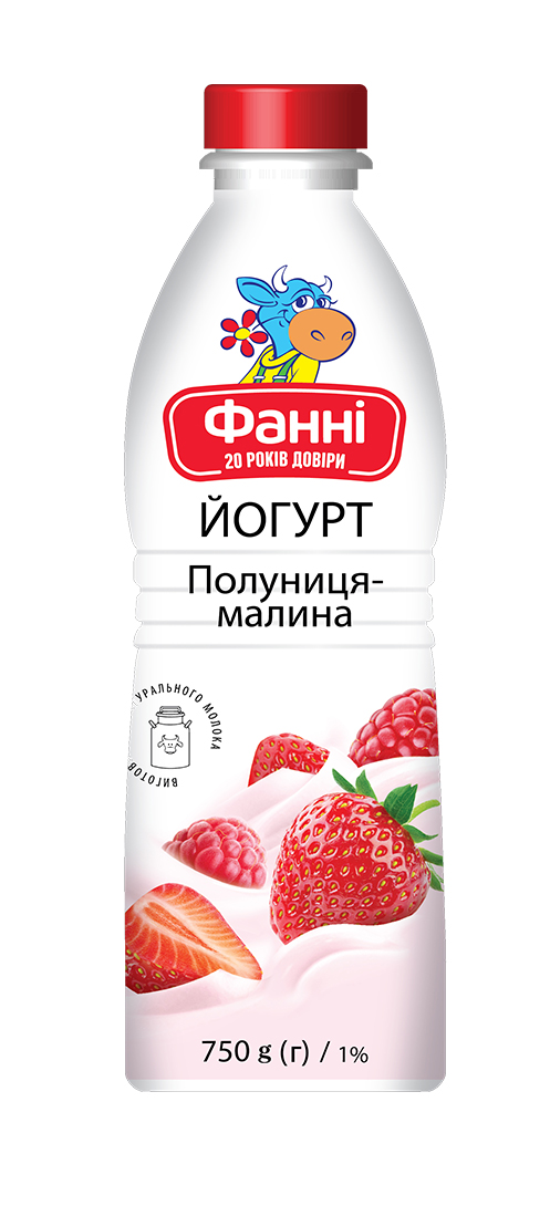 Йогурт питний 1% Полуниця-малина Фанні