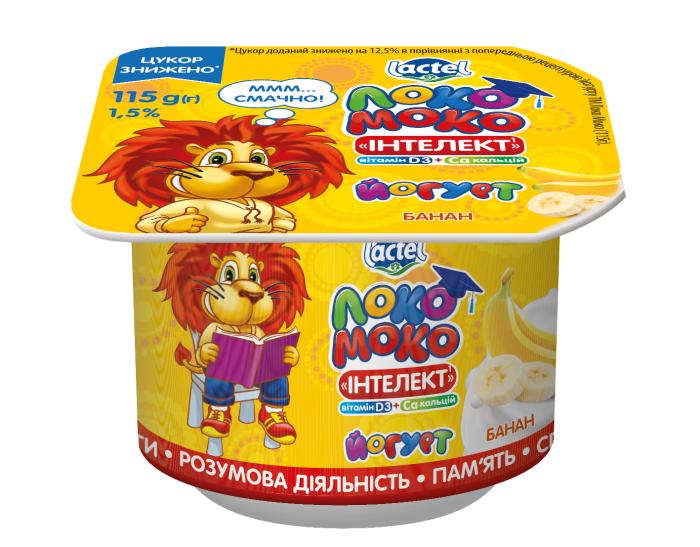 Yogurt Banana, with complex Intellect, Calcium and Vit. D3 1,5% Loko Moko