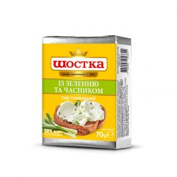 Сир плавлений з зеленню та часником 38% Шостка