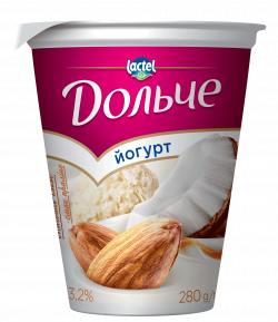 Йогурт 3,2% мигдаль-кокос-смак праліне Дольче