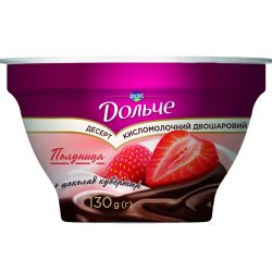 Десерт кисломолочний шоколад кувертюр-полуниця
