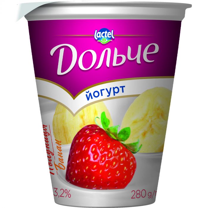 Spoonable yoghurt 3,2% strawberry-banana Dolce