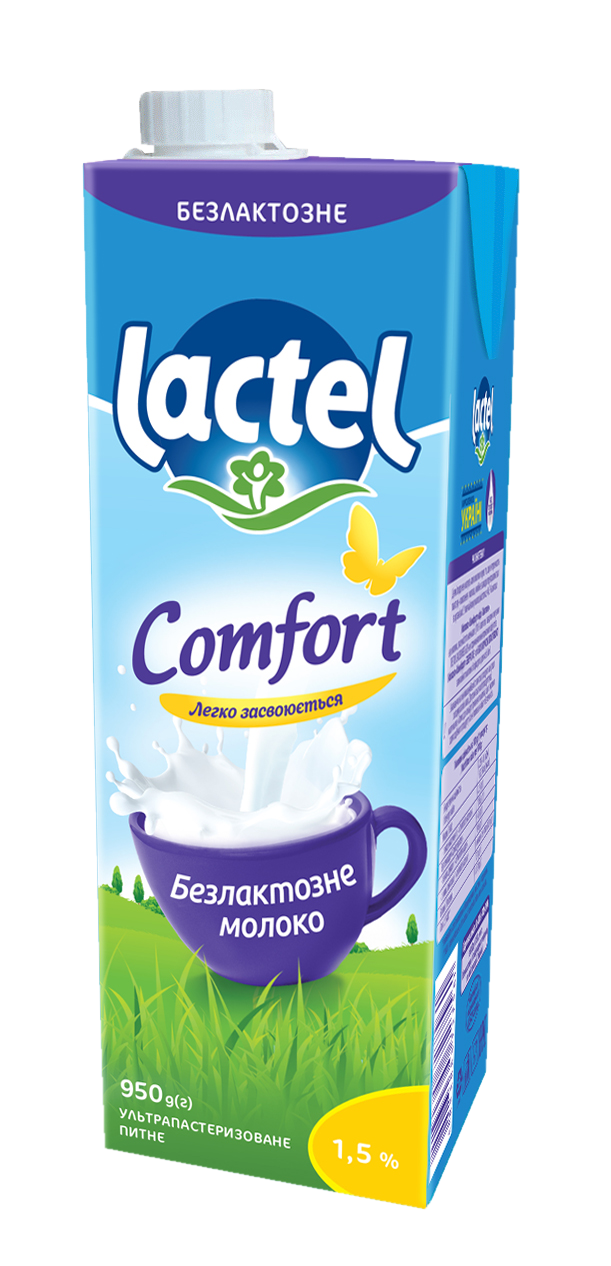 Ultra heat-treated lactose-free milk “Comfort” Lactel 1,5%
