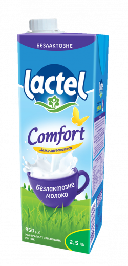 Ultra heat-treated lactose-free milk “Comfort” Lactel 2,5%