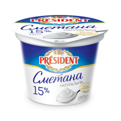 Сметана Президент 15%