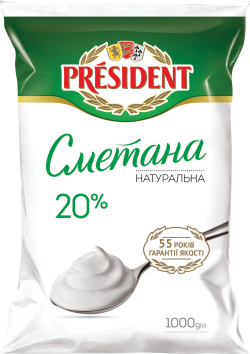 Сметана Президент 20%