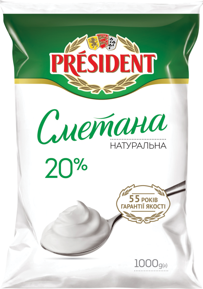 Сметана Президент 20%