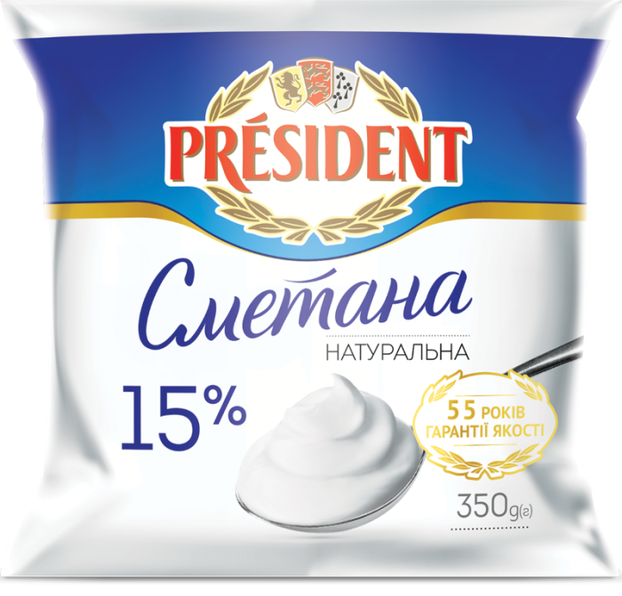 Сметана Президент 15%
