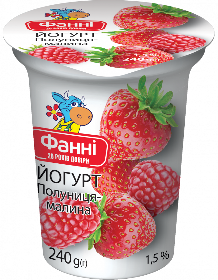 Йогурт 1,5% полуниця-малина Фанні