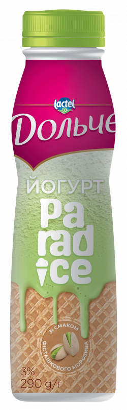 Drinkable yoghurt 3% with pistachio ice-cream flavor Dolce
