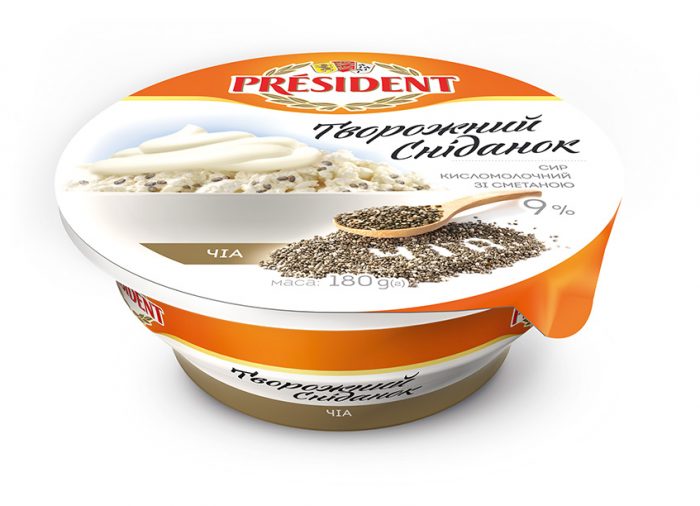 Curd with sour cream and chia 9% President