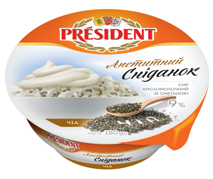 Curd with sour cream and chia 9% President