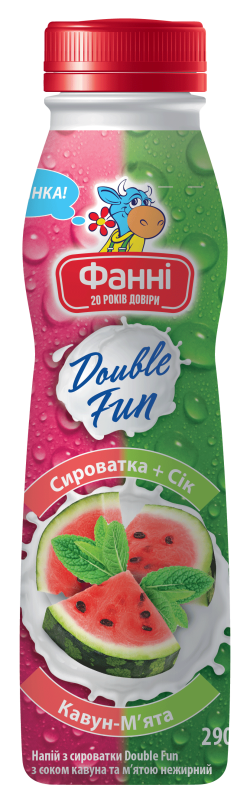 Whey drink with juice of watermalon and mint Fanni, low-fat