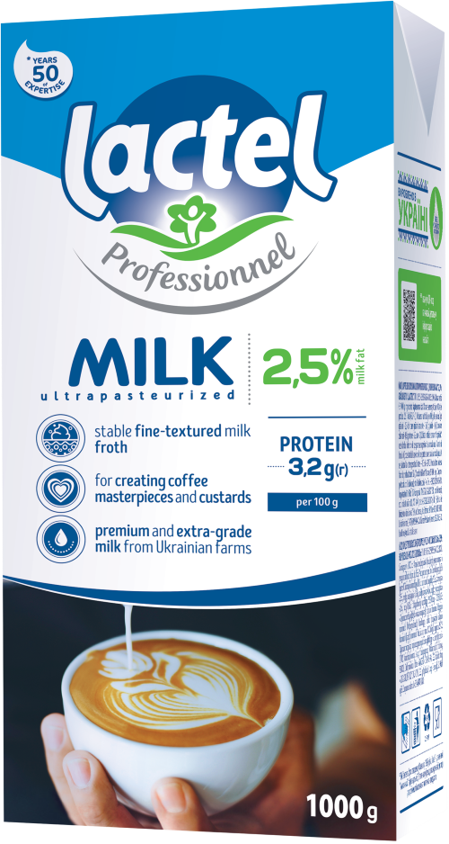 Ultra heat-treated milk Lactel Professionnel, 2,5%