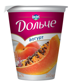Йогурт 3,2% персик-папая Дольче