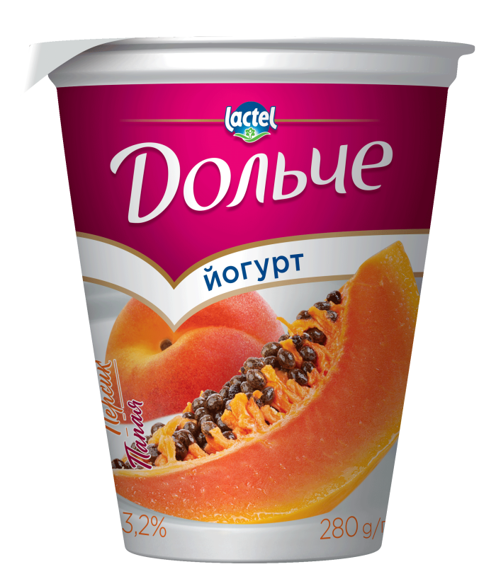 Yoghurt 3,2% peach-papaya Dolce