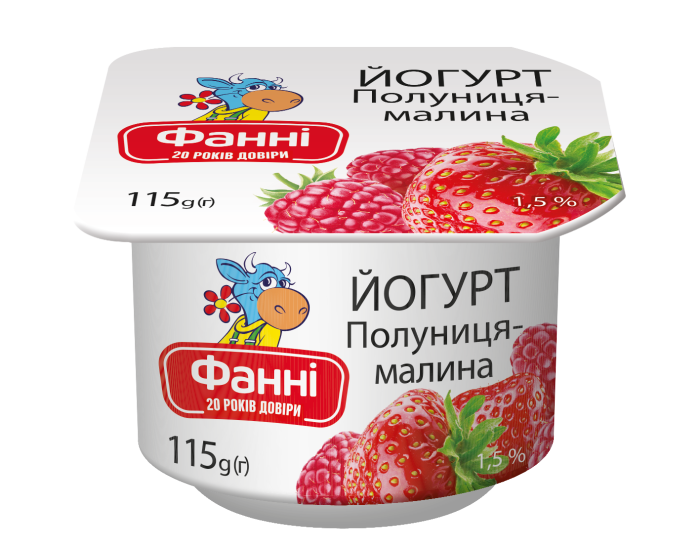 Йогурт 1,5% полуниця-малина Фанні