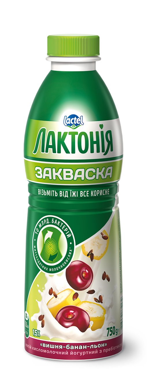 “Закваска” Вишня-Банан-Льон 1,5% Лактонія