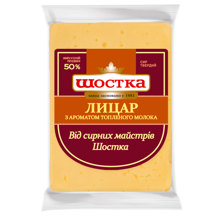 Сир твердий Лицар 50% Шостка